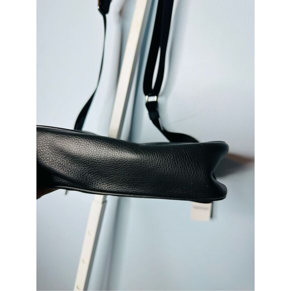 COACH NWT Thompson Crossbody Bag Jacquard Varsity Stripe Black Leather Snap - Picture 9 of 12